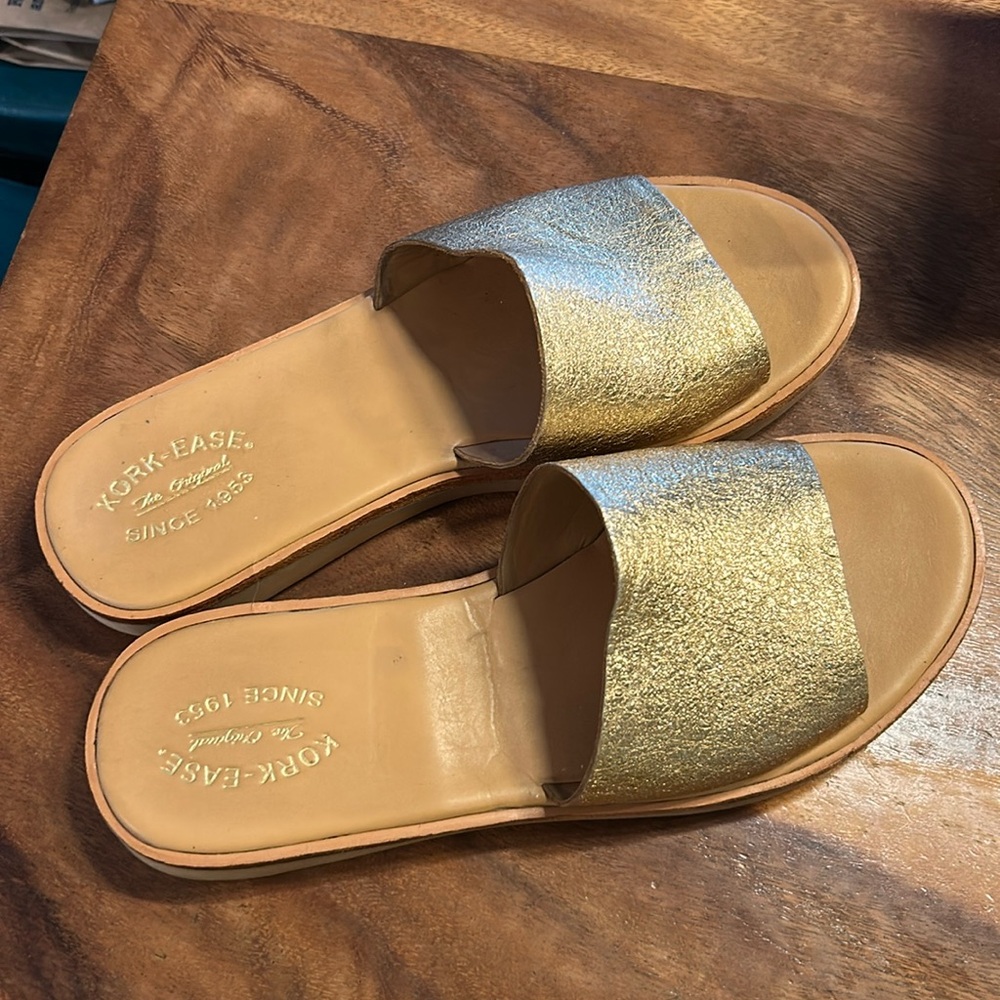 Kork-Ease Gold Slide Sandals